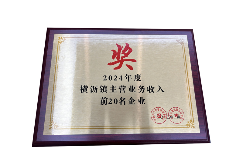 2024年度橫瀝鎮主營業務收入前20名企業獎